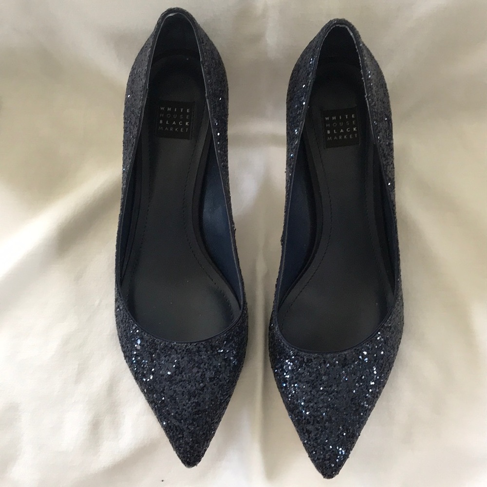 WHBM - Navy Glitter Pumps